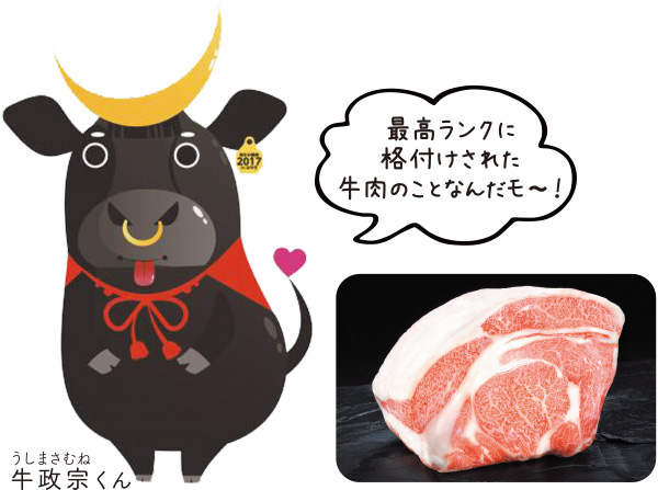 最高ランクに格付けされた牛肉のことなんだモ〜！